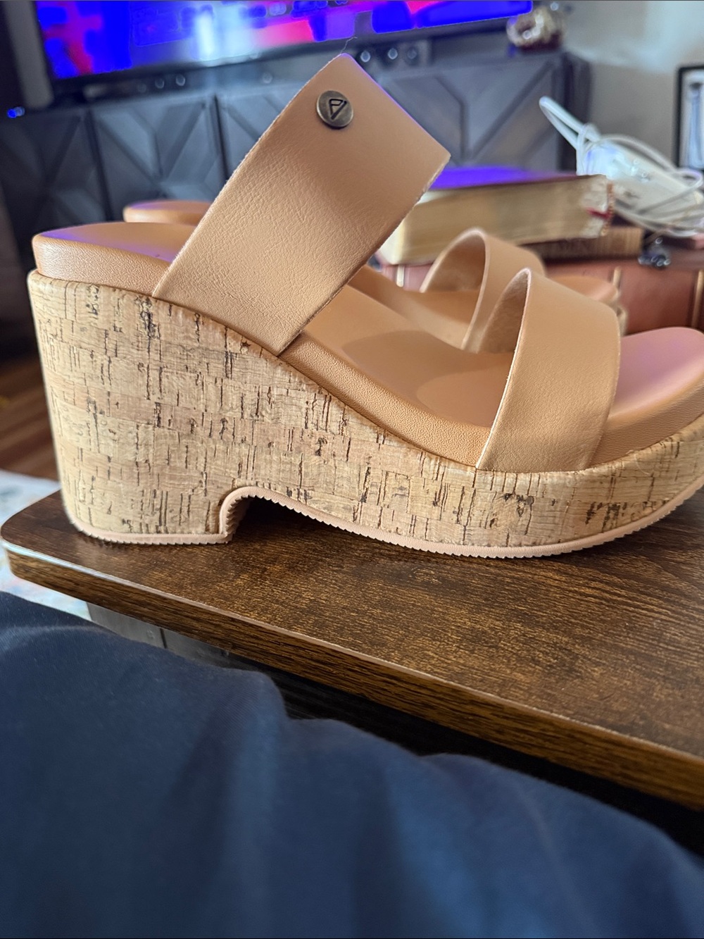 Reef Ibiza Sunset Nude Cork Wedge Sandals